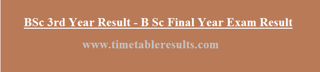 BSc 3rd Year Exam result