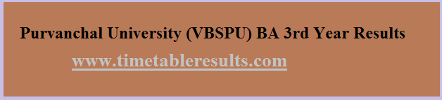 Purvanchal University BA 3rd Year Result