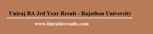 Uniraj BA 3rd Year Result