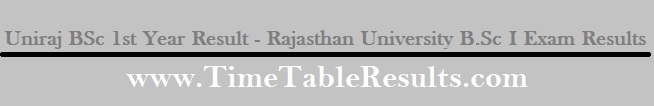Uniraj BSc 1st Year Result - Rajasthan University B.Sc I Exam Results
