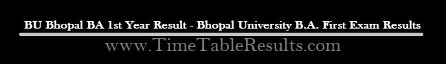 BU Bhopal BA 1st Year Result - Bhopal University B.A. First Exam Results