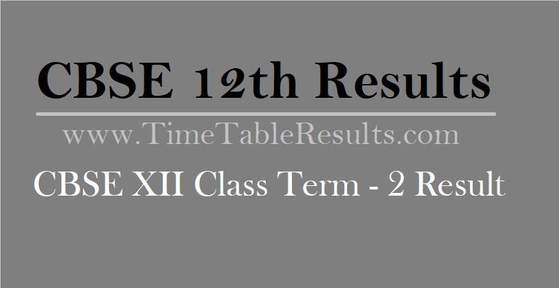 CBSE 12th Results - CBSE XII Class Term - 2 Result