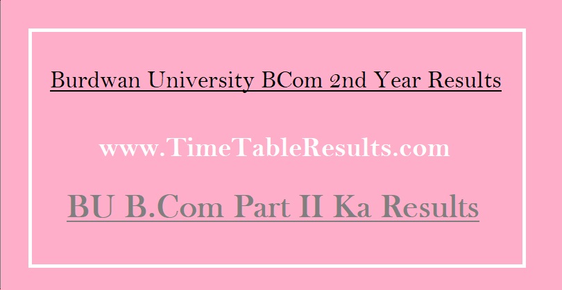 Burdwan University BCom 2nd Year Result - BU B.Com Part II Ka Results