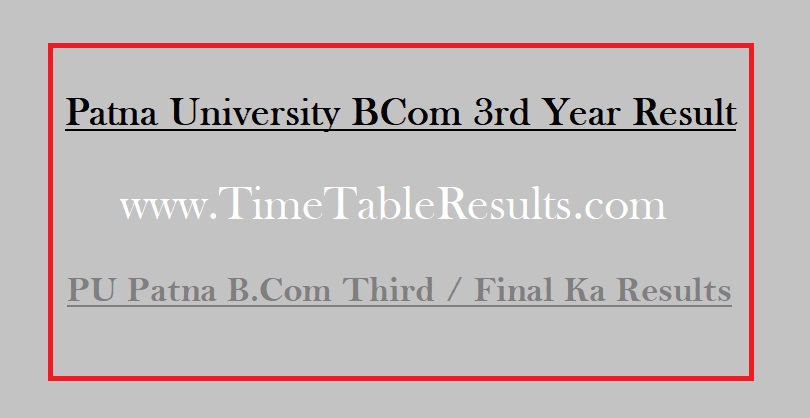 Patna University BCom 3rd Year Result - PU Patna B.Com Third Final Ka Results