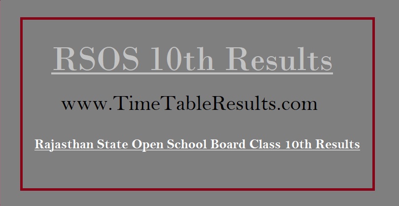 RSOS 10th Result - Rajasthan State Open School Board Class 10th Results