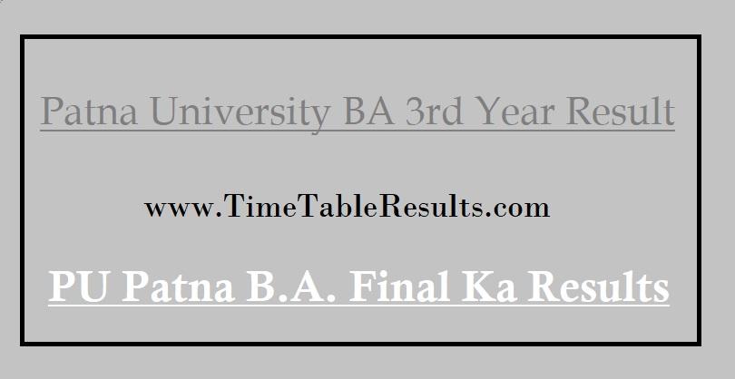 Patna University BA 3rd Year Result - PU Patna B.A. Final Ka Results